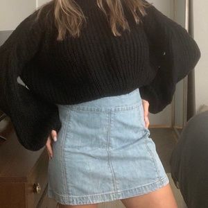 Black Puff Sleeve Sweater